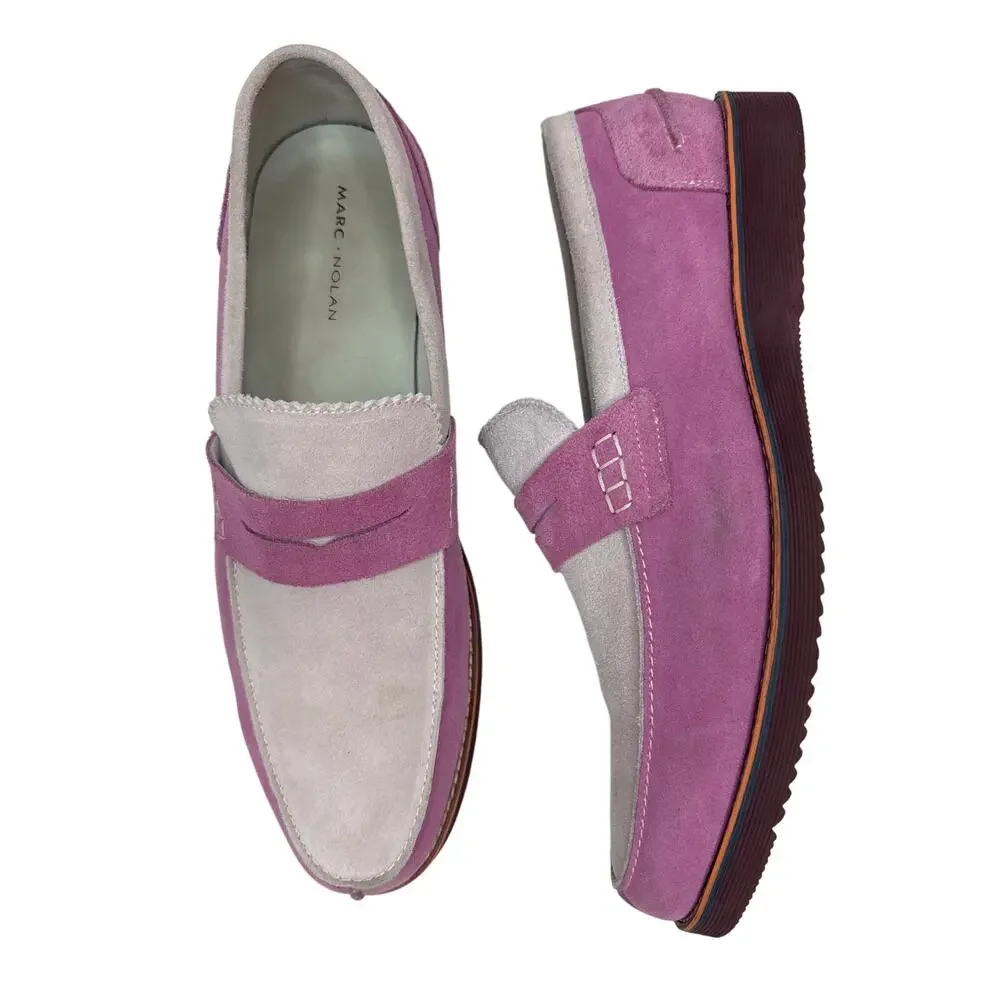 Marc Nolan Abe Suede Penny Loafers dusty rose 14